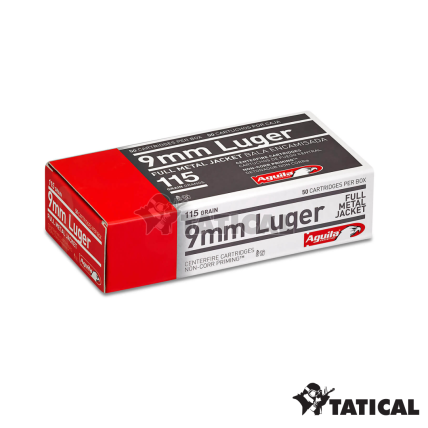 Munição Aguila FMJ 115gr 9 mm Luger Cx c/ 50
