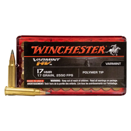Munição Winchester S17 Polymer Tip .17 HMR 17gr Cx/50 1