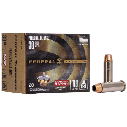 Munição Federal .38 SPL Hydra Shok JHP 110gr Cx c/20 1