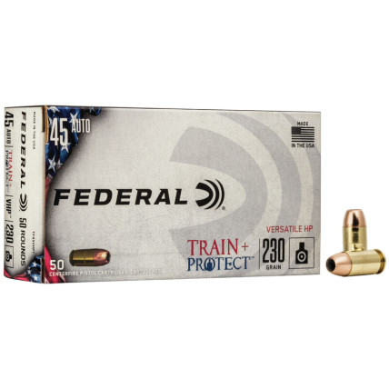 Munição Federal .45 ACP VHP Train  Protect 230gr Cx c/50 1