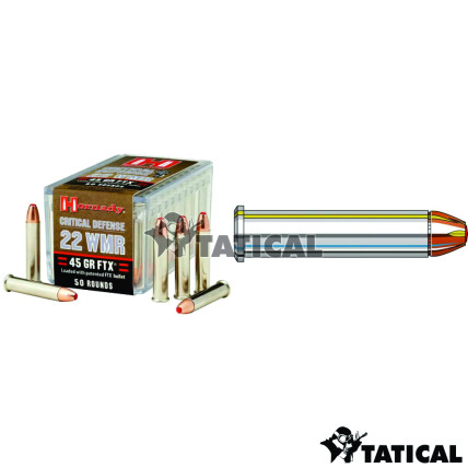 Munição Hornady .22 WMR FTX Critical Defense 45gr Cx c/50 1