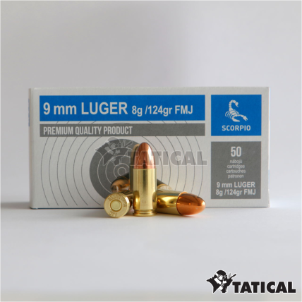 Munição STV Scorpio 9mm Luger 124GR Cx C/50 1