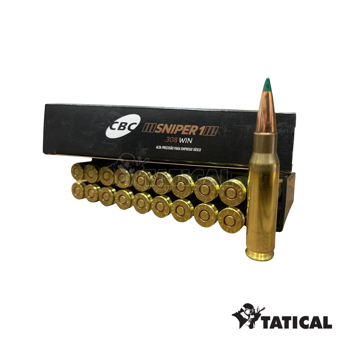 Munição CBC .308 Win Polymer Tip 168gr Sniper 1 Cx c/20