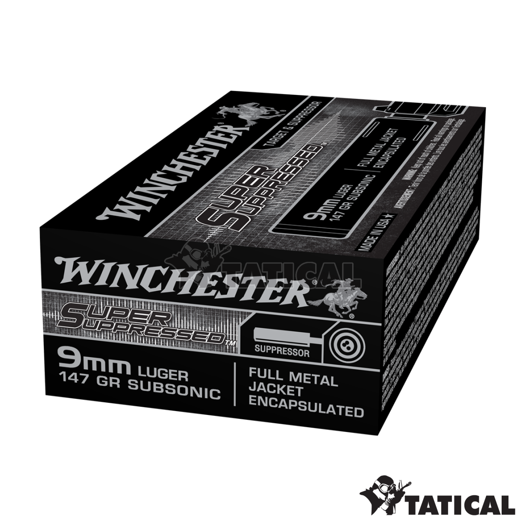 Munição Winchester Super Suppressed 9mm Luger 147gr Cx/50 1