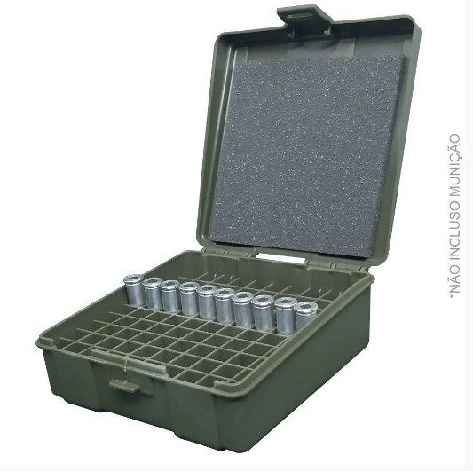 Caixa Para Munição Famplas .38 SPL e .357 MAG P/100un COR:VERDE 1