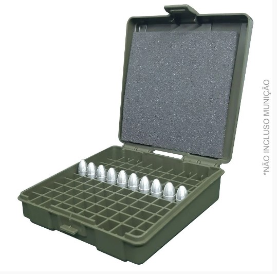 Caixa Para Munição Famplas 380 e 9 mm P/100un COR:VERDE 1