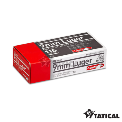 Munição Aguila FMJ 115gr 9 mm Luger Cx c/ 50