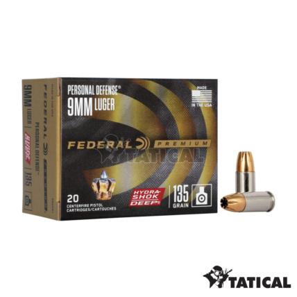 Munição Federal 9 mm Luger Hydra Shok Deep JHP 135gr Cx c/20