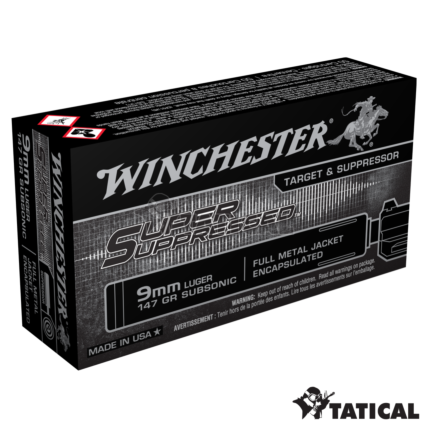 Munição Winchester Super Suppressed 9mm Luger 147gr Cx/50 1