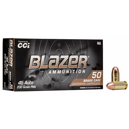 Munição CCI .45 ACP FMJ Blazer Brass 230gr Cx c/50 1