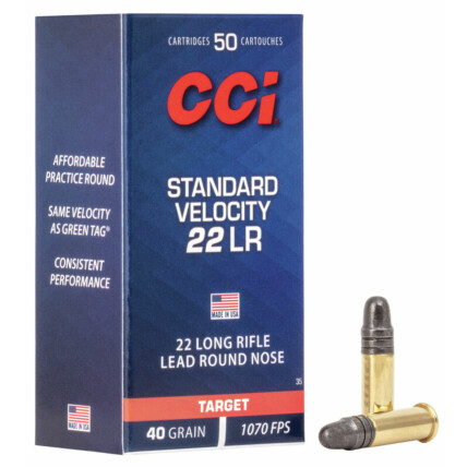 Munição CCI .22 LR STD Velocity LRN 40gr Cx c/50 1
