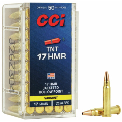 Munição CCI 17 HMR TNT Hollow Point Cx c/50 1