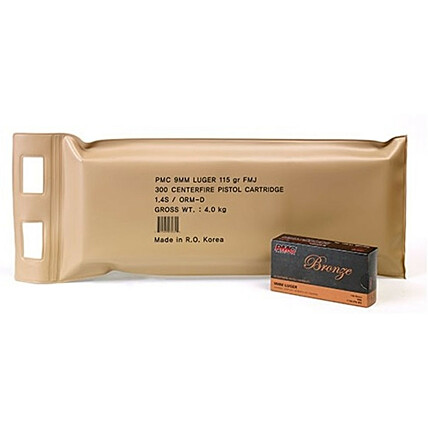 Munição PMC 9 mm Luger 115GR FMJ Pacote c/300 1