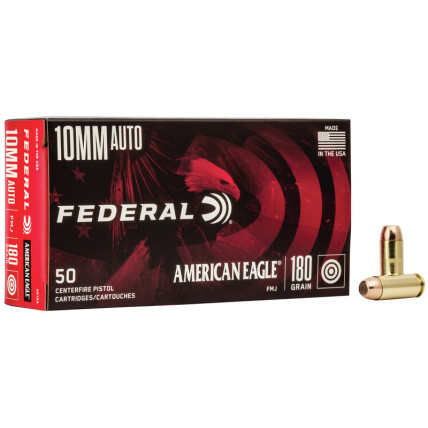 Munição Federal 10mm Auto FMJ 180gr Cx c/50 1