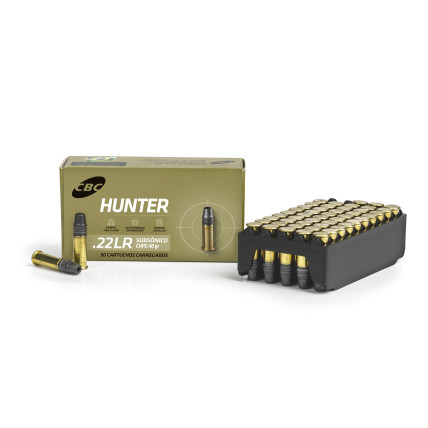 Munição CBC .22 LR Hunter Subsônica CHPO 40gr Cx c/50 1