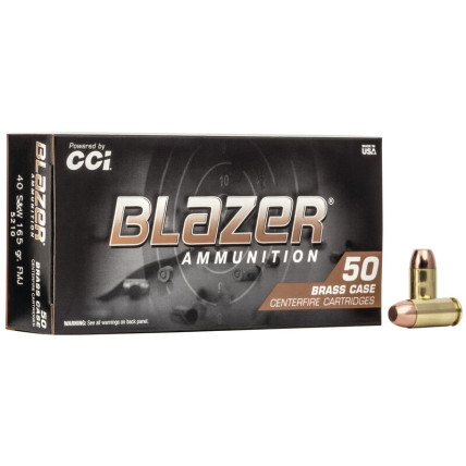 Munição CCI .40 S&W  FMJ Blazer Brass 165gr  Cx c/50 1
