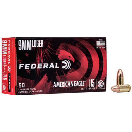 Munição Federal 9 mm Luger  FMJ 115gr Cx c/50 1