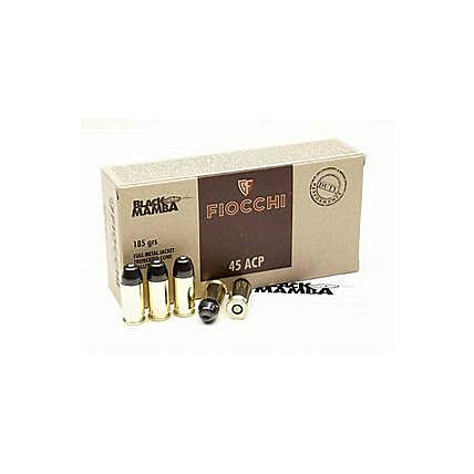 Munição Fiocchi CAL .45 ACP Black Mamba FMJTC 185gr Cx c/50 1