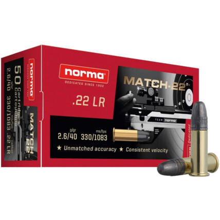 Munição Norma Match-22 .22LR Cx/50 1